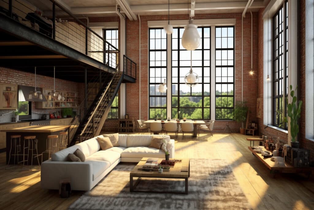 Architecture moderne d'un loft